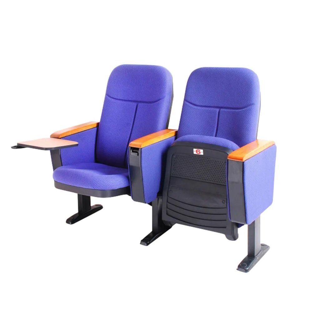 Close-up view of Brandwave Furniture auditorium writing pad chair build quality